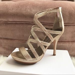 Michael Gold Sequin Sandal Platform Heels